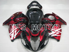 Suzuki GSXR1300 Hayabusa 1999-2007 Injection ABS verkleidung - Flamme - Schwarz Rot - MFS2806