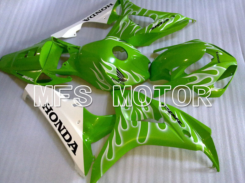 Honda CBR1000RR 2006-2007 Injection ABS verkleidung - Flamme - Weiß Grün - MFS2919