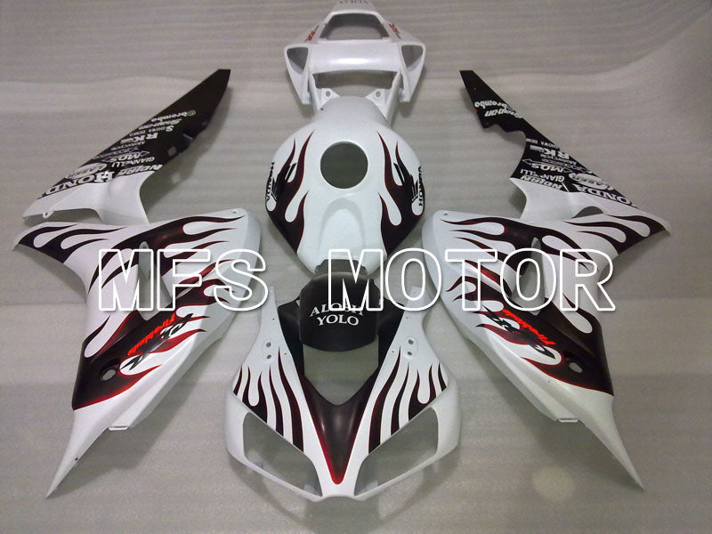 Honda CBR1000RR 2006-2007 Injection ABS Fairing - Flame - Black White - MFS2933