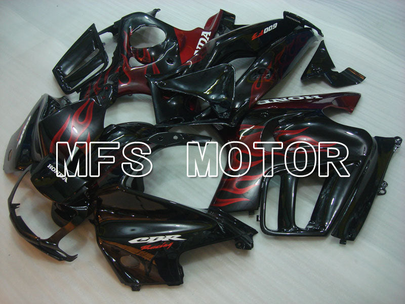 Honda CBR600 F3 1997-1998 Injection ABS Fairing - Flame - Black Red - MFS3058