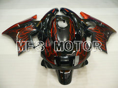 Honda CBR600 F2 1991-1994 ABS Fairing - Flame - Black Orange - MFS3103