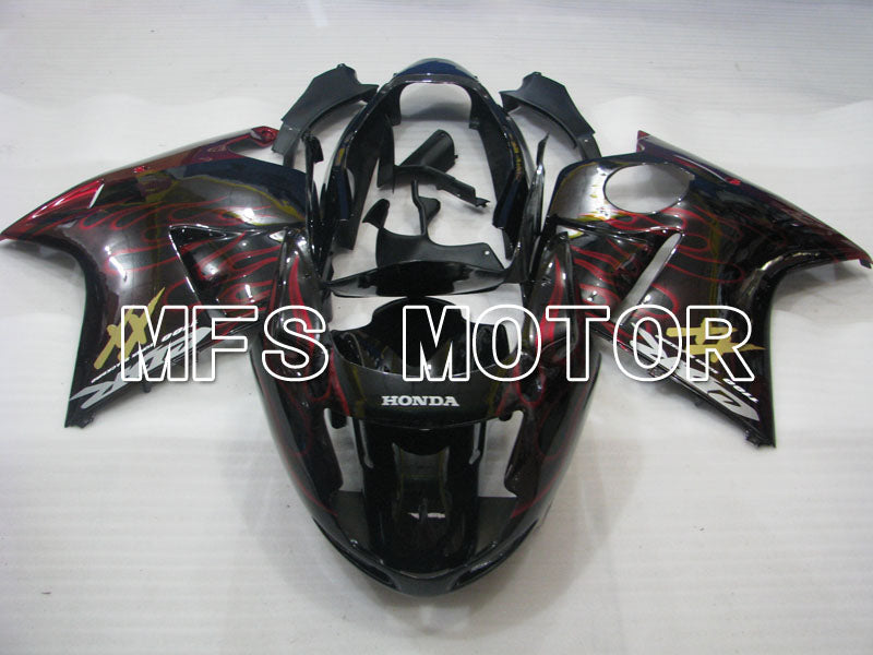 Carénage ABS injecté Honda CBR1100XX 1996-2007 - Flamme - Noir Rouge - MFS3245