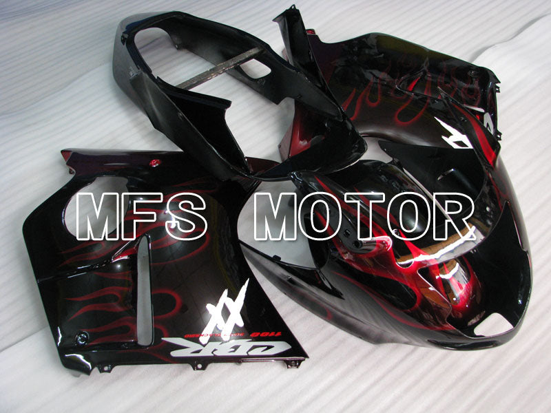 Carénage ABS injecté Honda CBR1100XX 1996-2007 - Flamme - Noir Rouge - MFS3249