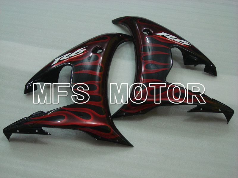 Yamaha YZF-R6 2003-2004 Injection ABS Fairing - Flame - Red wine color Black - MFS3484