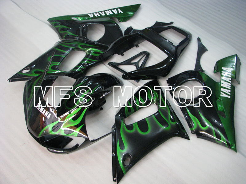 Carénage ABS injecté Yamaha YZF-R6 1998-2002 - Flamme - Noir Vert - MFS3520