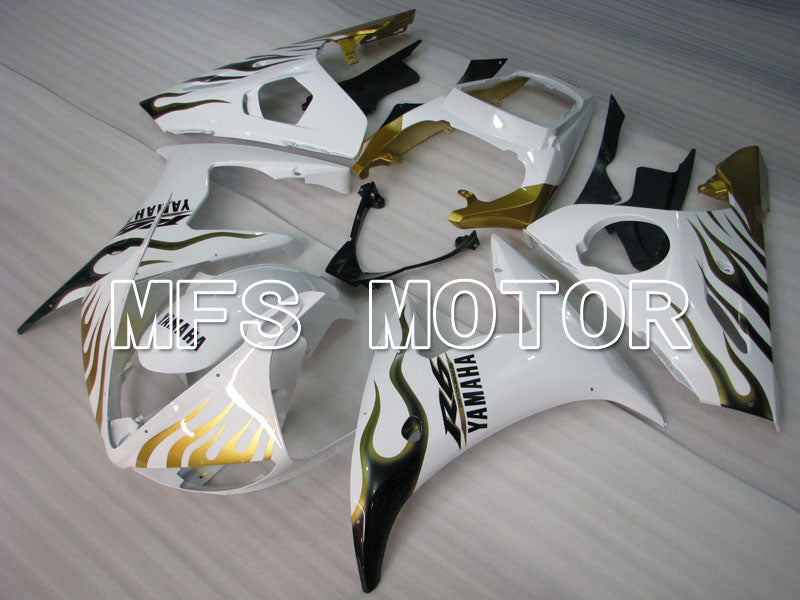Yamaha YZF-R6 2003-2004 Injection ABS verkleidung - Flamme - Weiß Gold - MFS3590