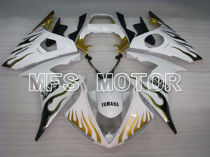 Yamaha YZF-R6 2003-2004 Injection ABS verkleidung - Flamme - Weiß Gold - MFS3590
