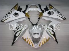 Yamaha YZF-R6 2003-2004 Injection ABS verkleidung - Flamme - Weiß Gold - MFS3590