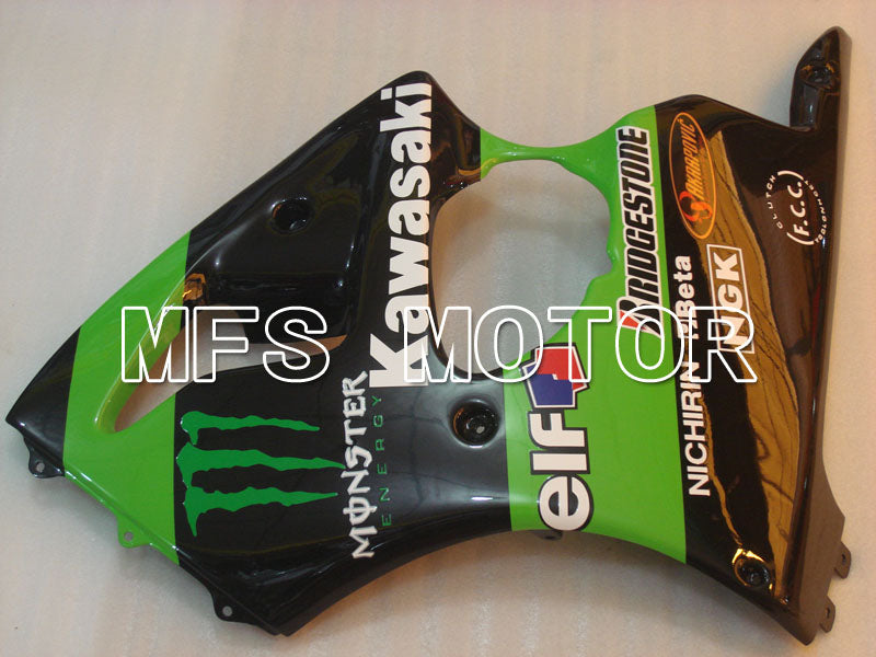 Kawasaki NINJA ZX6R 2000-2002 Injection ABS Fairing - Monster - Black Green - MFS3644