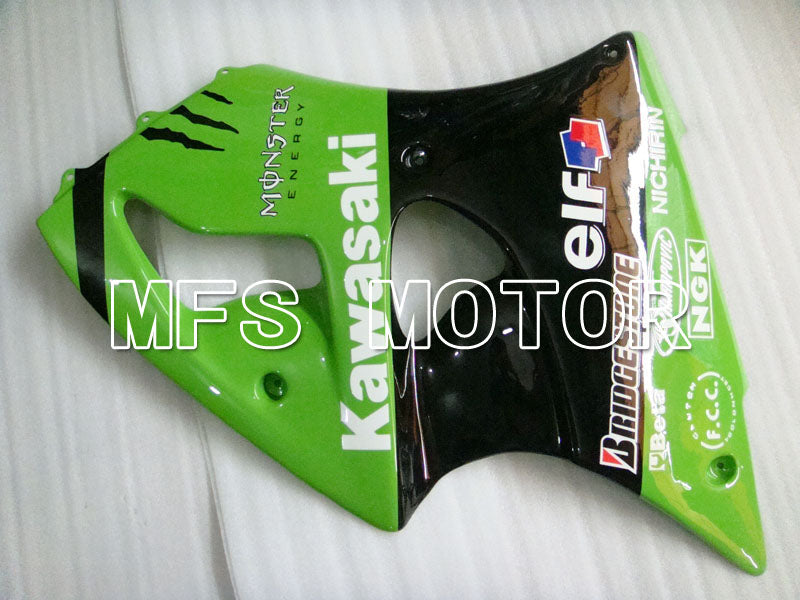 Kawasaki NINJA ZX6R 2000-2002 Injection ABS Fairing - Factory Style - Black Green - MFS3647