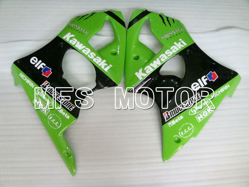 Kawasaki NINJA ZX6R 2000-2002 Injection ABS Fairing - Factory Style - Black Green - MFS3647