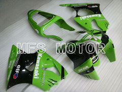 Kawasaki NINJA ZX6R 2000-2002 Injection ABS Fairing - Factory Style - Black Green - MFS3647