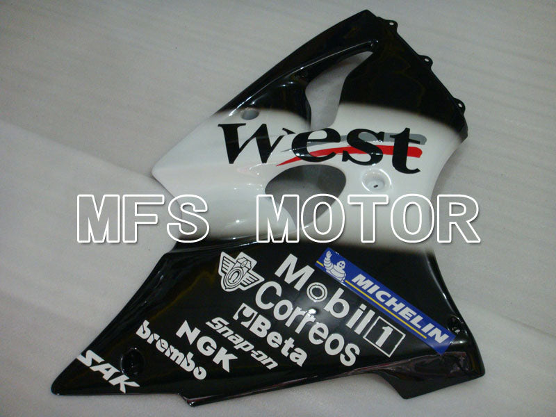 Kawasaki NINJA ZX6R 2000-2002 Injection ABS Fairing - West - Black White - MFS3653