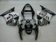 Kawasaki NINJA ZX6R 2000-2002 Injection ABS Fairing - West - Black White - MFS3653