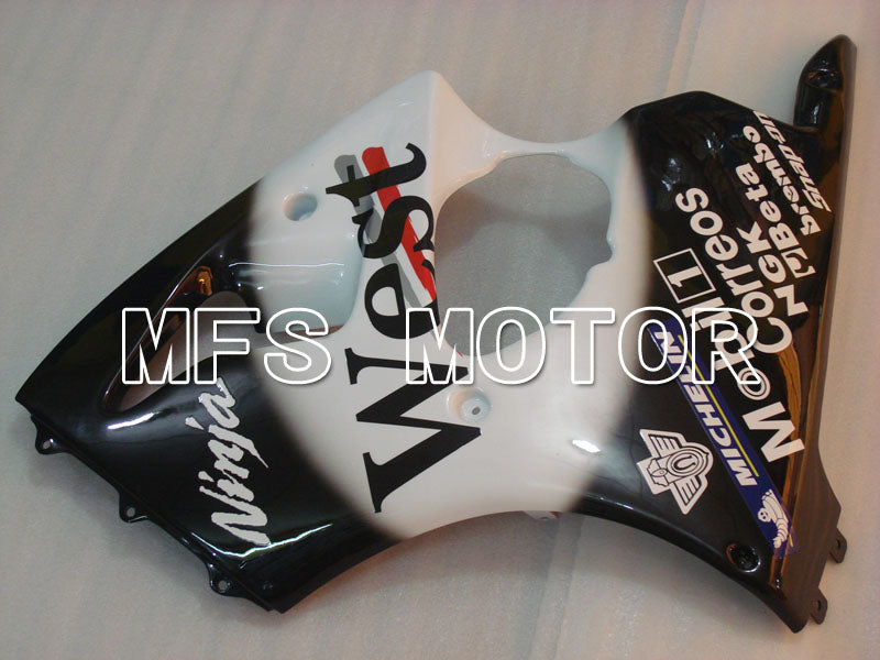 Kawasaki NINJA ZX6R 2000-2002 Injection ABS Fairing - West - Black White - MFS3658