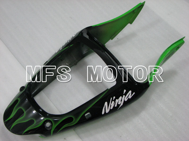 Kawasaki NINJA ZX6R 2000-2002 Injection ABS Fairing - Flame - Black Green - MFS3660