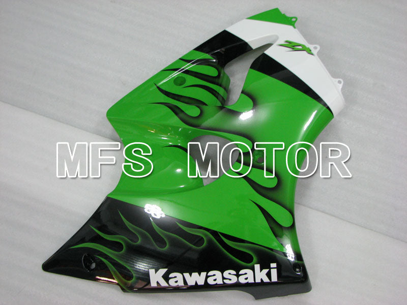 Kawasaki NINJA ZX6R 2000-2002 Injection ABS Fairing - Flame - Black Green - MFS3660