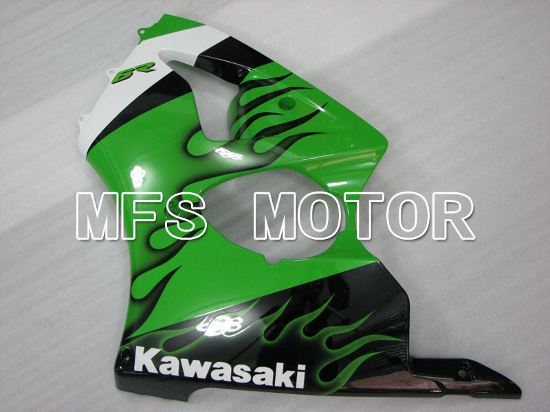 Kawasaki NINJA ZX6R 2000-2002 Injection ABS Fairing - Flame - Black Green - MFS3660