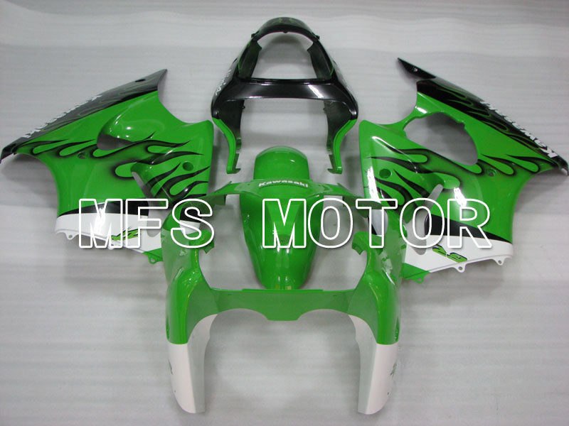 Kawasaki NINJA ZX6R 2000-2002 Injection ABS Fairing - Flame - Black Green - MFS3660