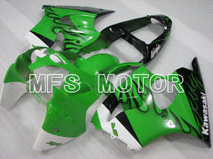 Kawasaki NINJA ZX6R 2000-2002 Injection ABS Fairing - Flame - Black Green - MFS3660
