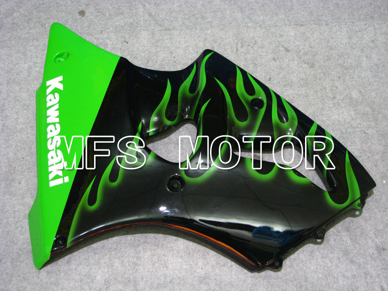 Kawasaki NINJA ZX6R 2000-2002 Injection ABS Fairing - Flame - Black Green - MFS3664