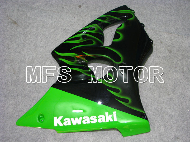 Kawasaki NINJA ZX6R 2000-2002 Injection ABS Fairing - Flame - Black Green - MFS3664