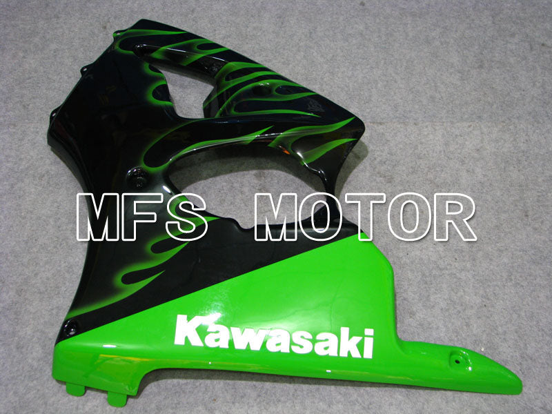 Kawasaki NINJA ZX6R 2000-2002 Injection ABS Fairing - Flame - Black Green - MFS3664