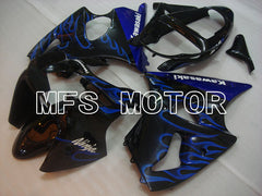 Kawasaki NINJA ZX6R 2000-2002 Injection ABS Fairing - Flame - Black Blue - MFS3682