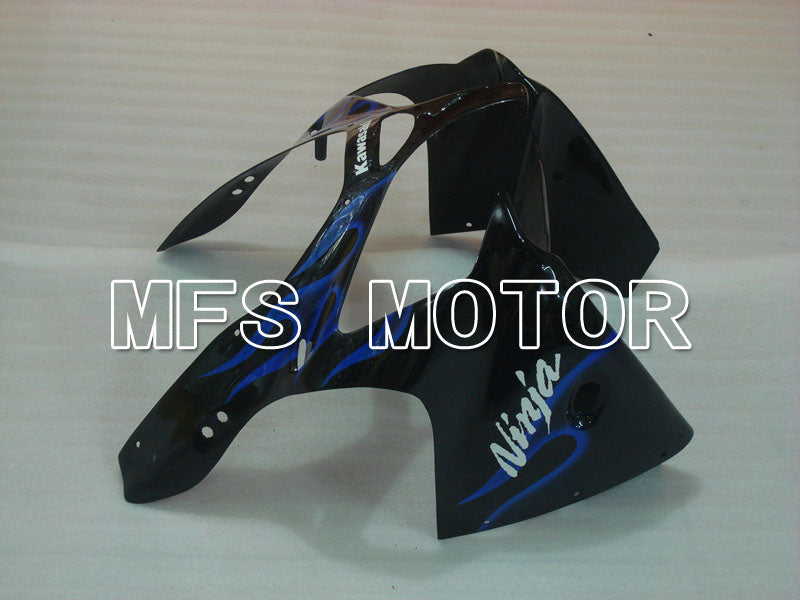 Kawasaki NINJA ZX6R 2000-2002 Injection ABS Fairing - Flame - Black Blue - MFS3682