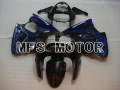 Kawasaki NINJA ZX6R 2000-2002 Injection ABS Fairing - Flame - Black Blue - MFS3682