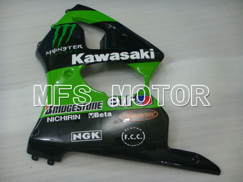 Kawasaki NINJA ZX6R 2000-2002 Injection ABS Fairing - Monster - Black Green - MFS3688