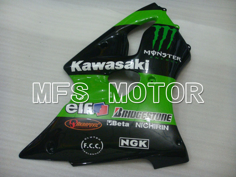 Kawasaki NINJA ZX6R 2000-2002 Injection ABS Fairing - Monster - Black Green - MFS3688
