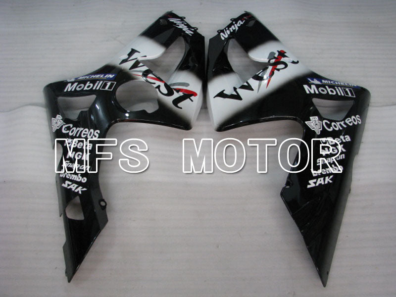 Kawasaki NINJA ZX6R 2003-2004 Injection ABS Fairing - West - Black White - MFS3720