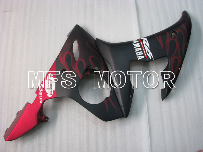 Yamaha YZF-R6 2005 Injection ABS Fairing - Flame - Red Black Matte - MFS3737