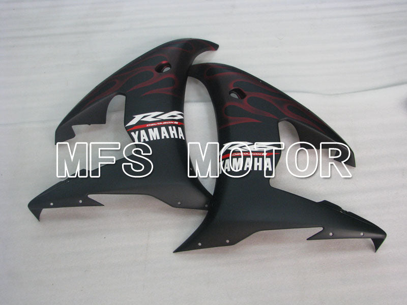 Yamaha YZF-R6 2005 Injection ABS Fairing - Flame - Red Black Matte - MFS3737