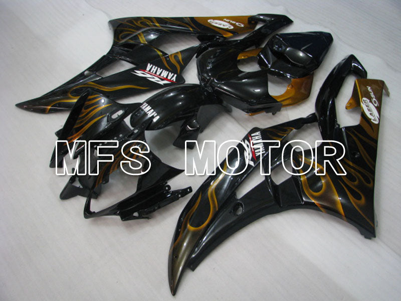 Yamaha YZF-R6 2006-2007 Injection ABS verkleidung - Flamme - Gold Schwarz - MFS3752