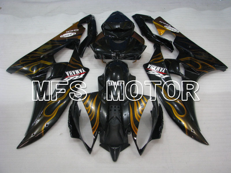 Yamaha YZF-R6 2006-2007 Injection ABS verkleidung - Flamme - Gold Schwarz - MFS3752