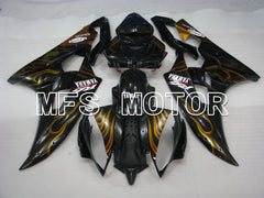 Yamaha YZF-R6 2006-2007 Injection ABS verkleidung - Flamme - Gold Schwarz - MFS3752