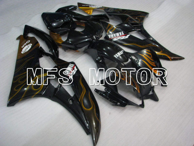 Yamaha YZF-R6 2006-2007 Injection ABS verkleidung - Flamme - Gold Schwarz - MFS3752
