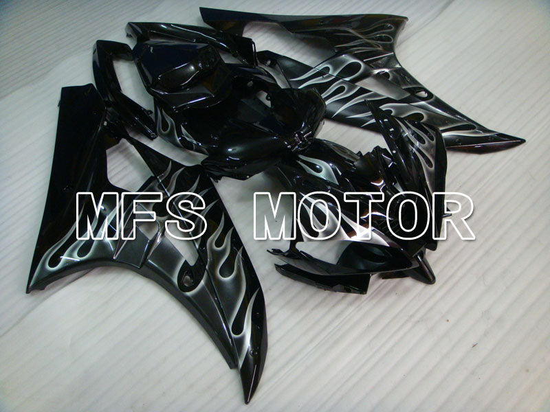 Yamaha YZF-R6 2006-2007 Injection ABS verkleidung - Flamme - Weiß Schwarz - MFS3767