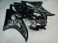 Yamaha YZF-R6 2006-2007 Injection ABS verkleidung - Flamme - Weiß Schwarz - MFS3767