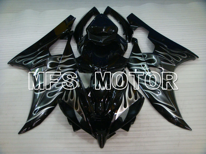 Yamaha YZF-R6 2006-2007 Injection ABS verkleidung - Flamme - Weiß Schwarz - MFS3767