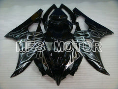 Yamaha YZF-R6 2006-2007 Injection ABS verkleidung - Flamme - Weiß Schwarz - MFS3767