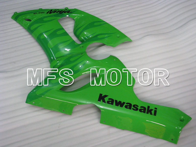 Kawasaki NINJA ZX6R 2005-2006 Injection ABS Fairing - Flame - Green - MFS3772
