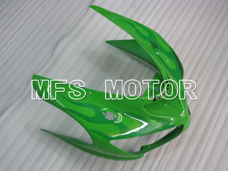 Kawasaki NINJA ZX6R 2005-2006 Injection ABS Fairing - Flame - Green - MFS3772