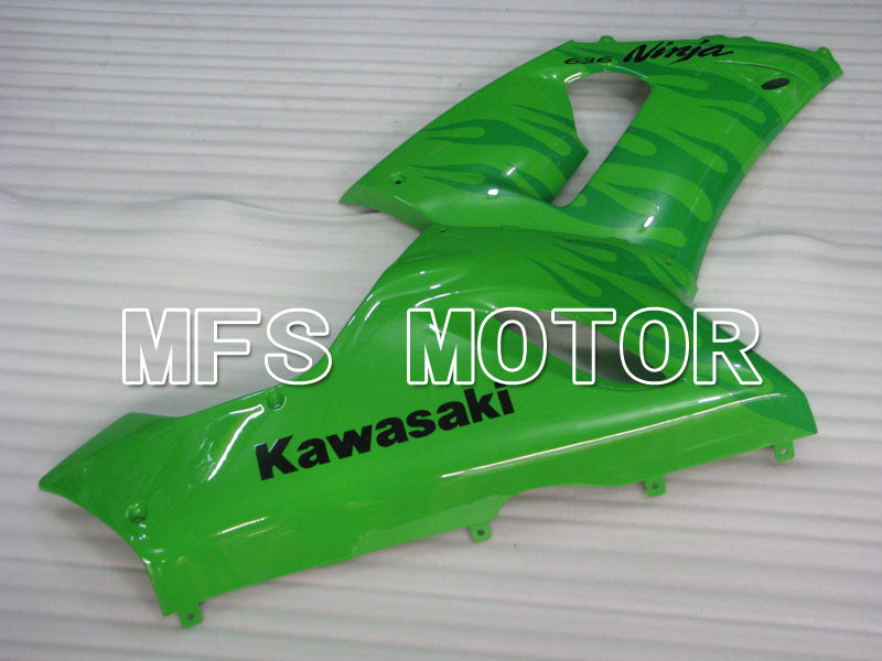 Kawasaki NINJA ZX6R 2005-2006 Injection ABS Fairing - Flame - Green - MFS3772