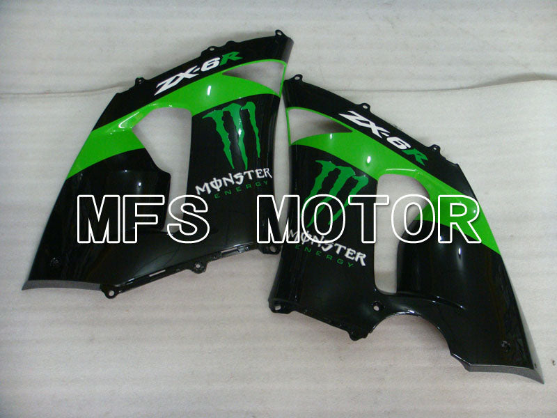 Kawasaki NINJA ZX6R 2005-2006 Injection ABS Fairing - Monster - Black Green - MFS3777