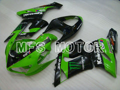 Kawasaki NINJA ZX6R 2005-2006 Injection ABS Fairing - Monster - Black Green - MFS3780