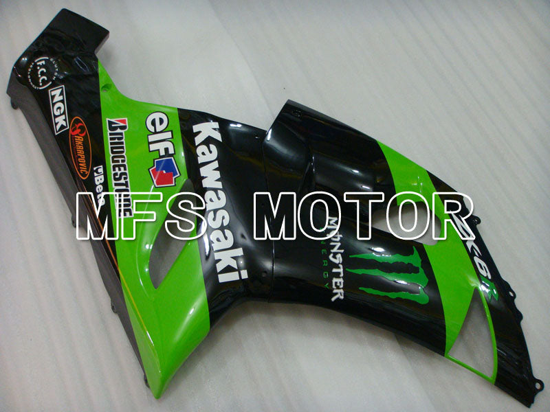 Kawasaki NINJA ZX6R 2005-2006 Injection ABS Fairing - Monster - Black Green - MFS3780