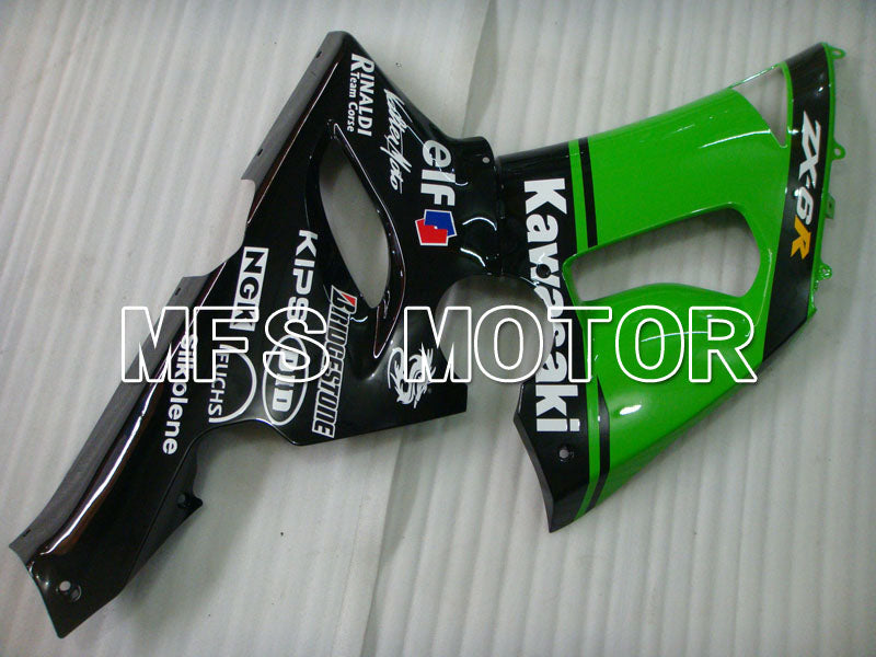Kawasaki NINJA ZX6R 2005-2006 Injection ABS Fairing - Others - Black Green - MFS3783